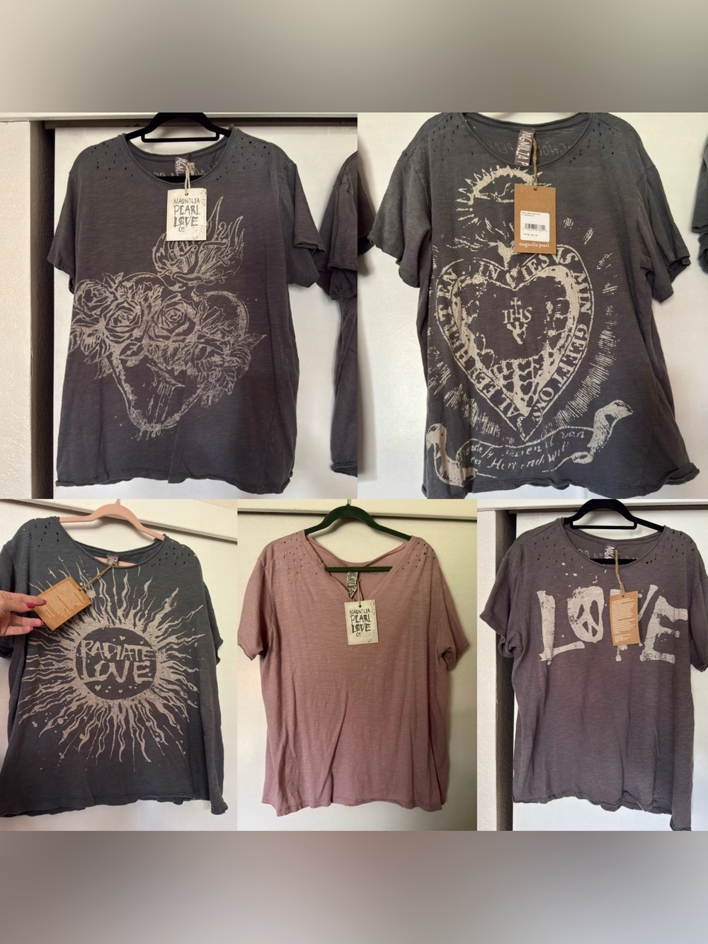 Bundle of 5 Magnolia Pearl Tshirts. Available for LESS at angelsdrawers on IG❤️